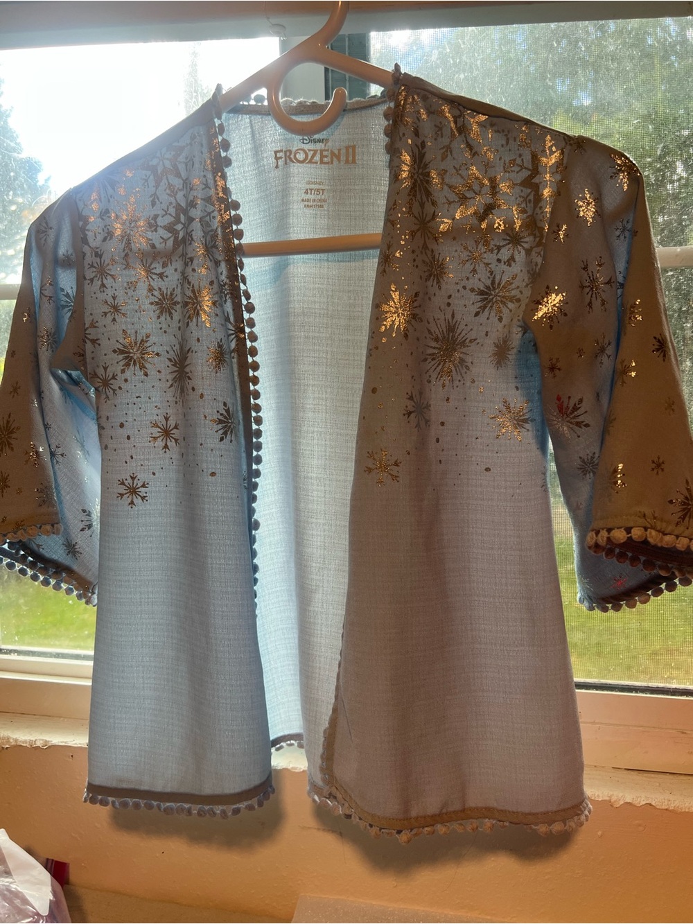 Disney Frozen II Pale Blue Girls' Sparkle Snowflake Cardigan Shrug
